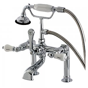 Kingston Brass AE108T1 Auqa Vintage Deck Mount Clawfoot Tub Faucet, Polished Chrome