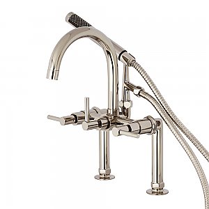 Aqua Vintage AE8106DL Concord 7-Inch Deck Mount Clawfoot Tub Faucet, Polished Nickel