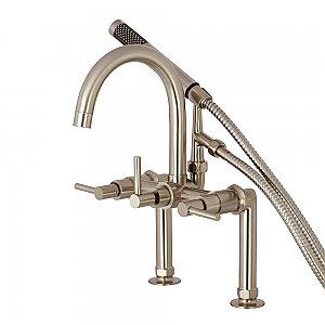 Aqua Vintage AE8108DL Concord 7-Inch Deck Mount Clawfoot Tub Faucet, Brushed Nickel