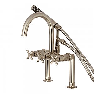 Aqua Vintage AE8108DX Concord 7-Inch Deck Mount Clawfoot Tub Faucet, Brushed Nickel