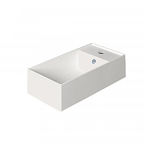 Britannia Rectangular Wall Mount Basin with Right Single Hole Drill