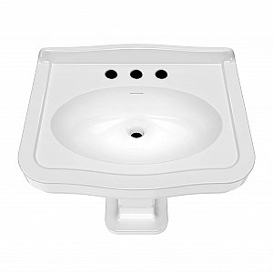 Pedestal Sink w/ Integrated Oval Bowl Low-rise Backsplash & Overflow