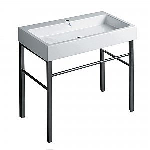 Britannia Large Rectangular Sink Console with Front Towel Bar and Single Faucet Hole Drill