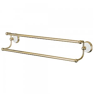 Victorian Double Towel Bar 24" - Polished Brass