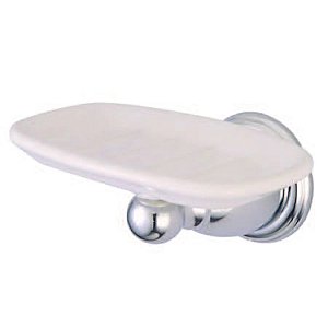 Heritage Collection Porcelain and Metal Wall Mounted Soap Dish - Chrome