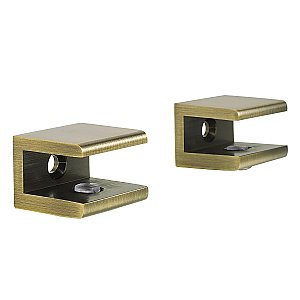 Levitas Glass Shelf Clamp - Antique Brass