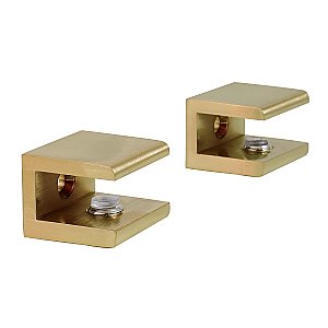 Levitas Glass Shelf Clamp - Brushed Brass