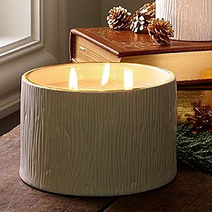 Thymes Frasier Fir 3-Wick Ceramic Candle - Gilded Design