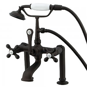 Kingston Brass CC109T5 Vintage 7-Inch Deck Mount Clawfoot Tub Faucet with Hand Shower, Oil Rubbed Bronze
