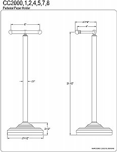 Victorian Pedestal Freestanding Toilet Paper Holder - Matte Black