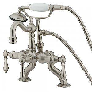 Kingston Brass CC2007T8 Vintage Clawfoot Tub Faucet with Hand Shower, Brushed Nickel