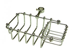 Riser Mount Soap & Sponge Holder for Clawfoot Bathtub - Polished Chrome