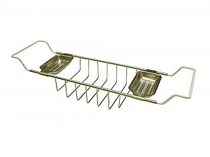 Adjustable Clawfoot Bathtub Shelf or Caddy - Satin Nickel