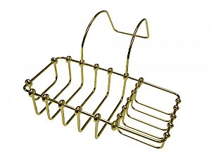 Clawfoot Bathtub Large Soap & Sponge Holder - Polished Brass