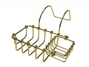 Clawfoot Bathtub Medium Soap & Sponge Holder - Polished Brass