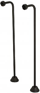 22" Single Offset Water Supply Line Set for Clawfoot Bathtubs - Matte Black