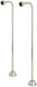 22" Single Offset Water Supply Line Set for Clawfoot Bathtubs - Polished Nickel