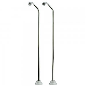 25" Double Offset Water Supply Line Set for Clawfoot Bathtubs - Satin Nickel