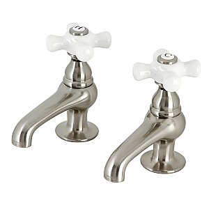 Kingston Brass CC9L8 Vintage Basin Tap Faucet, Brushed Nickel