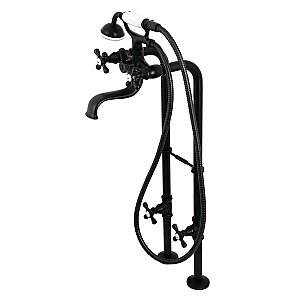 Kingston Brass CCK226K0 Kingston Freestanding Clawfoot Tub Faucet Package with Supply Line, Matte Black