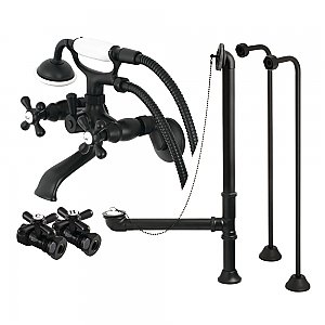 Kingston Brass CCK265MB Vintage Wall Mount Clawfoot Faucet Package, Matte Black