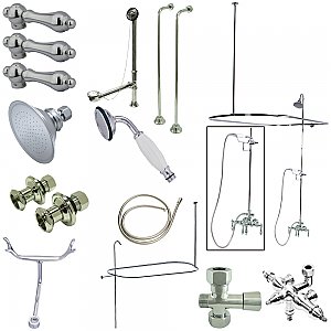 Kingston Brass CCK3141AL Vintage Down Spout Clawfoot Tub Faucet Package, Polished Chrome