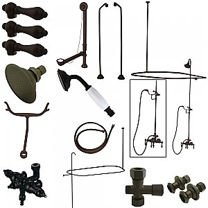 Kingston Brass CCK3185AL Vintage Down Spout Clawfoot Tub Faucet Package, Oil Rubbed Bronze