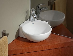 Corner Vitreous China Overcounter/Wall Mount Lavatory / Sink