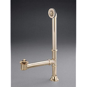 Solid Brass Lift & Turn Waste / Drain & Overflow for Clawfoot Tubs