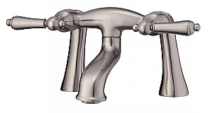 Traditional Deck Mount Tub Filler - Metal Lever Handles - 7" on Center Deck Mount