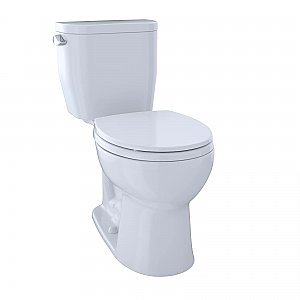 TOTO Entrada Two-Piece Round 1.28 GPF Universal Height Toilet - Cotton