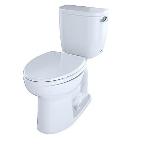 TOTO Entrada Two-Piece Round 1.28 GPF Universal Height Toilet - Cotton