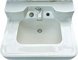 Antique "Crane" Corwith Compeer - Vitreous China Wall Mount Slant Back Lav Sink - Circa 1938