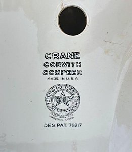 Antique "Crane" Corwith Compeer - Vitreous China Wall Mount Slant Back Lav Sink - Circa 1938