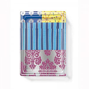 IKAT Glass Soap Dish - Silver Leaf