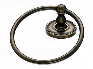 Edwardian Beaded Backplate Towel Ring in German Bronze