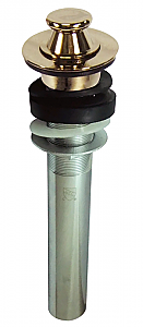 Lift and Turn Bathroom Sink Drain Without Overflow - Polished Brass
