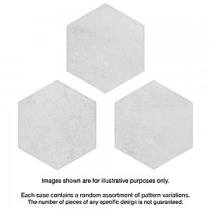 Mazzo Hex White 8-1/2" x 9-3/4" Porcelain Floor and Wall Tile - Per Case of 9 - 4.05 Sq. Ft