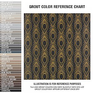 Art Deco Daiquiri Black 11-3/4" x 11-3/4" Porcelain Floor & Wall Tile - Per Case of 13 - 12.74 Sq. Ft.