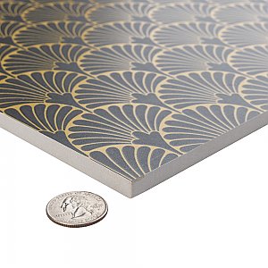 Art Deco Manhattan Black 11-3/4" x11-3/4" Porcelain Floor & Wall Tile - Per Case of 13 - 12.74 Sq. Ft.
