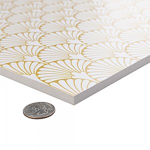 Art Deco Manhattan White 11-3/4" x11-3/4" Porcelain Floor & Wall Tile - Per Case of 13 - 12.74 Sq. Ft.