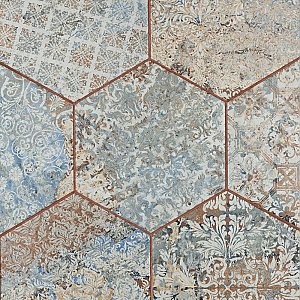 Carpet Hex Tapestry Natural 9-7/8 x 11-1/4" Porcelain Floor & Wall Tile - 17 Tiles Per Case - 10.03 Sq. Ft.