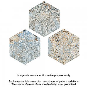 Carpet Hex Tapestry Natural 9-7/8 x 11-1/4" Porcelain Floor & Wall Tile - 17 Tiles Per Case - 10.03 Sq. Ft.