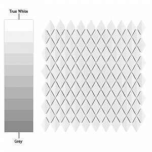Expressions Beveled Diamond White Glass Mosaic Tile - Per Sheet - .99 Sq. Ft. Per Case