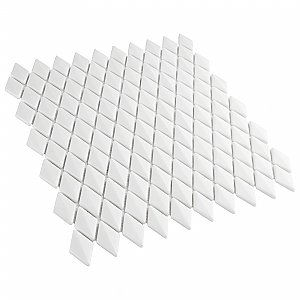 Expressions Beveled Diamond White Glass Mosaic Tile - Per Sheet - .99 Sq. Ft. Per Case