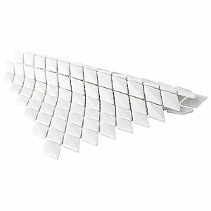 Expressions Beveled Diamond White Glass Mosaic Tile - Per Sheet - .99 Sq. Ft. Per Case