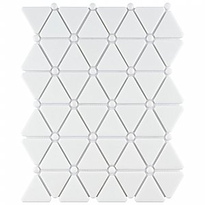 Expressions Treux White Glass Mosaic Tile - Per Sheet - .93 Sq. Ft. Per Sheet