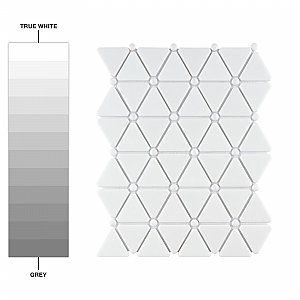 Expressions Treux White Glass Mosaic Tile - Per Sheet - .93 Sq. Ft. Per Sheet