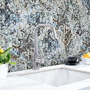 Inedita Hex Blue 9-7/8" x 11-1/4" Porcelain Floor & Wall Tile -17 Tiles Per Case - 10.03 Sq. Ft.
