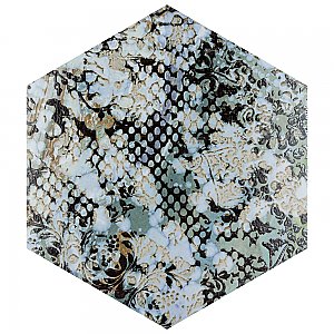Inedita Hex Blue 9-7/8" x 11-1/4" Porcelain Floor & Wall Tile -17 Tiles Per Case - 10.03 Sq. Ft.